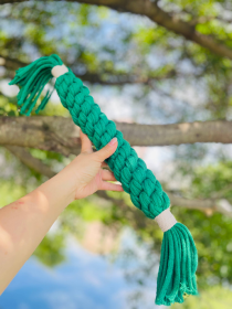 Large Green Handmade Macrame Candy Rope for Big Dogs